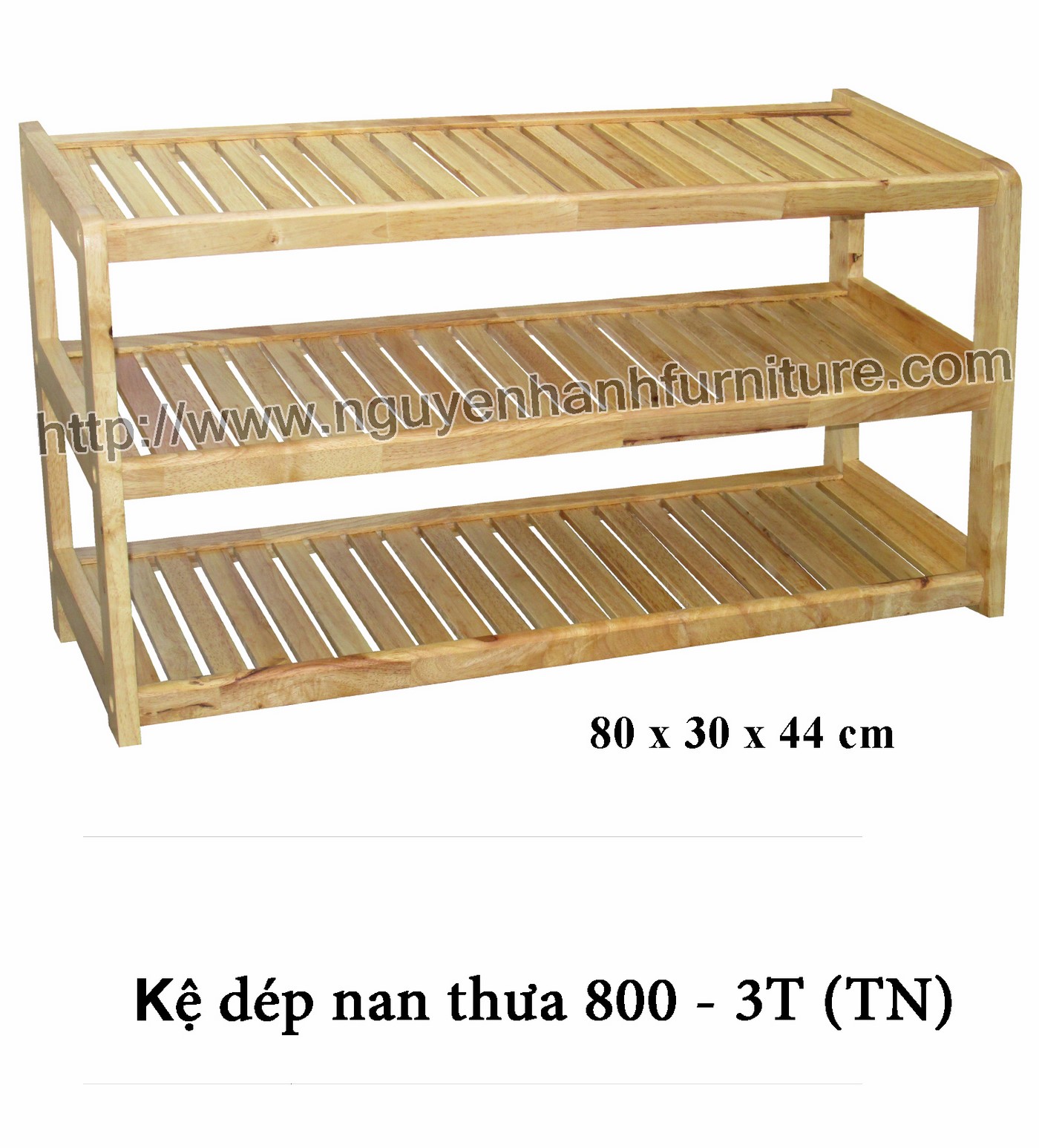 Name product: Shoeshelf 3 Floors 80 with sparse blades (Natural) - Dimensions: 80 x 30 x 45 (H) - Description: Wood natural rubber